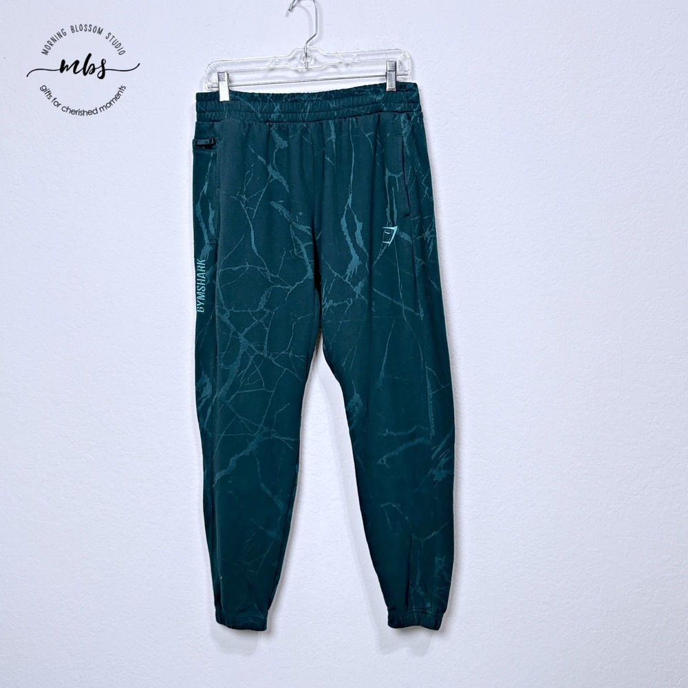 Gymshark Power Joggers Marble Print Green Athleisure Gym Sporty Women L